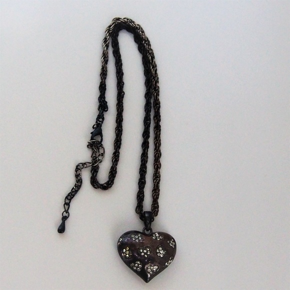 Jewelry - Bronze Heart Rhinestone Necklace Mix/Match 2/$20!